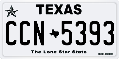 TX license plate CCN5393