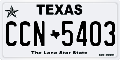 TX license plate CCN5403
