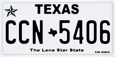 TX license plate CCN5406