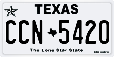 TX license plate CCN5420