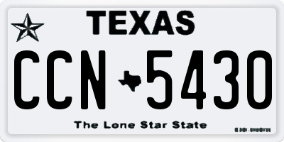 TX license plate CCN5430