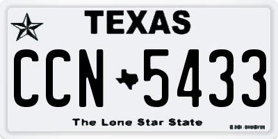 TX license plate CCN5433