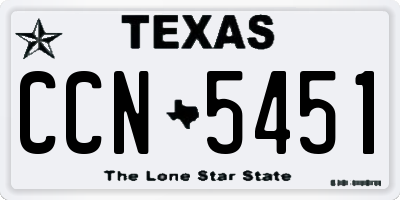 TX license plate CCN5451