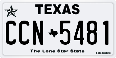 TX license plate CCN5481