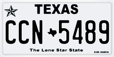 TX license plate CCN5489