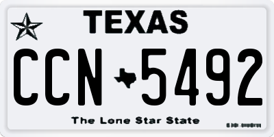 TX license plate CCN5492