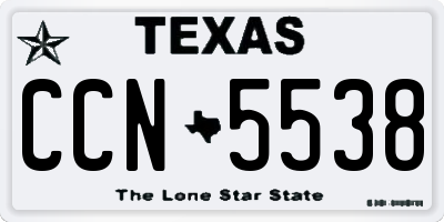 TX license plate CCN5538
