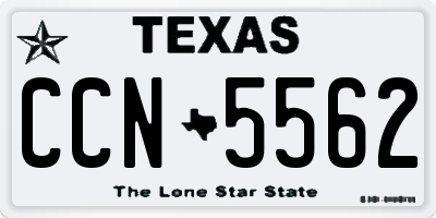 TX license plate CCN5562