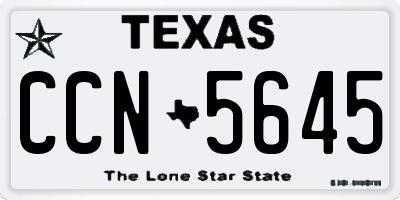 TX license plate CCN5645