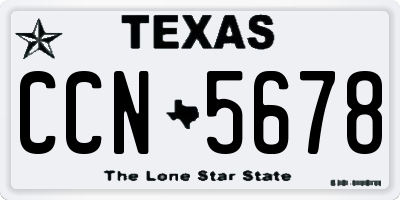 TX license plate CCN5678