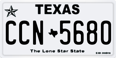 TX license plate CCN5680