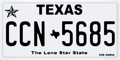 TX license plate CCN5685