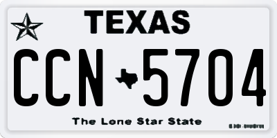 TX license plate CCN5704