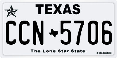 TX license plate CCN5706