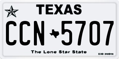 TX license plate CCN5707