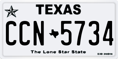 TX license plate CCN5734