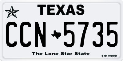 TX license plate CCN5735