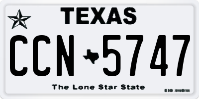 TX license plate CCN5747