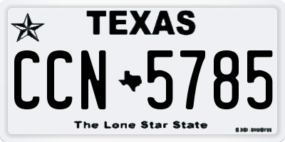 TX license plate CCN5785