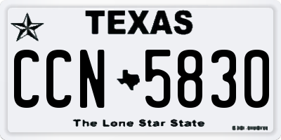 TX license plate CCN5830