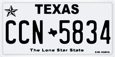 TX license plate CCN5834