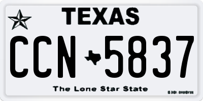 TX license plate CCN5837