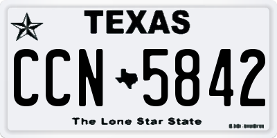 TX license plate CCN5842