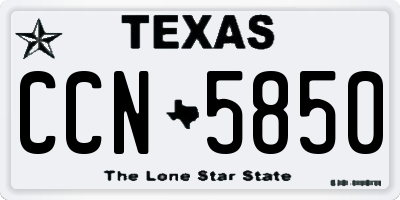 TX license plate CCN5850