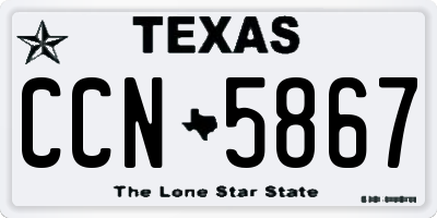 TX license plate CCN5867