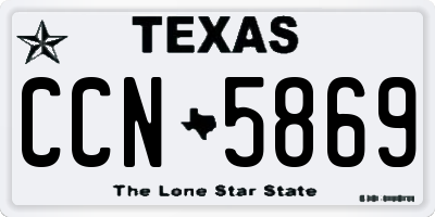 TX license plate CCN5869