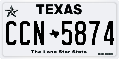 TX license plate CCN5874