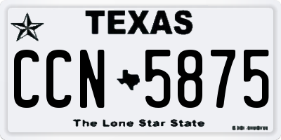 TX license plate CCN5875
