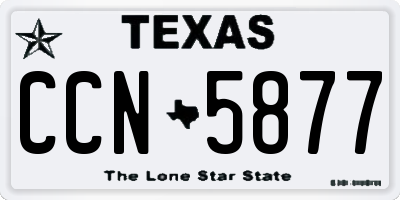 TX license plate CCN5877