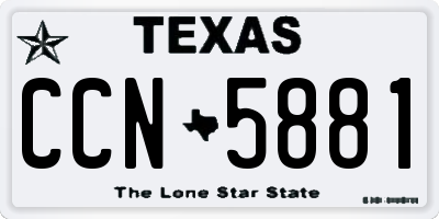 TX license plate CCN5881