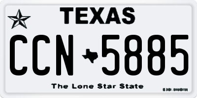 TX license plate CCN5885