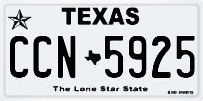TX license plate CCN5925