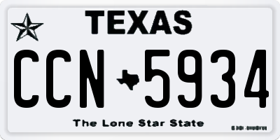 TX license plate CCN5934