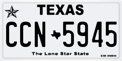 TX license plate CCN5945