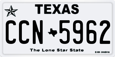 TX license plate CCN5962