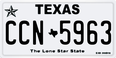 TX license plate CCN5963