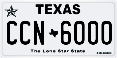 TX license plate CCN6000