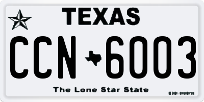 TX license plate CCN6003