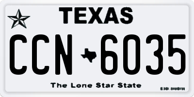 TX license plate CCN6035