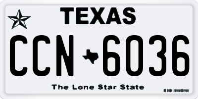 TX license plate CCN6036