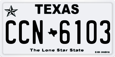 TX license plate CCN6103