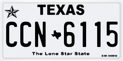TX license plate CCN6115