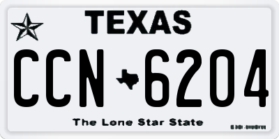 TX license plate CCN6204