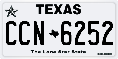 TX license plate CCN6252