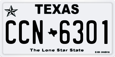 TX license plate CCN6301