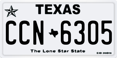 TX license plate CCN6305